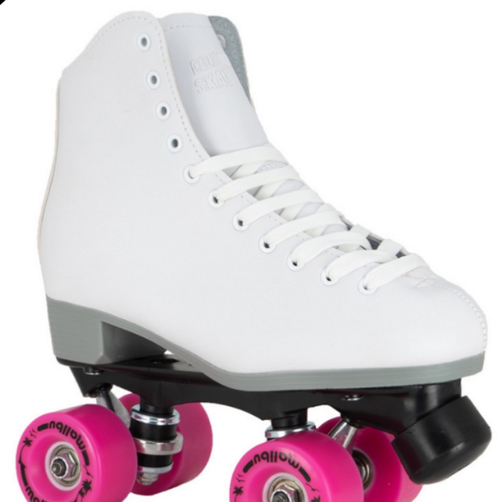 White Roller Skates with Pink Wheels